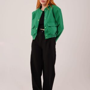 Gold Buttoned Cashmere WholesaleBomber Jacket - Brand: Lustrin - Women & Kids, Baby Clothes Wholesale - TheBS Women