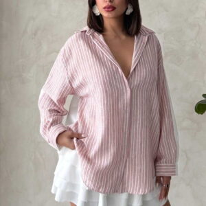 Striped Linen Shirt - Brand: Topshow - Women & Kids, Baby Clothes Wholesale - TheBS Women