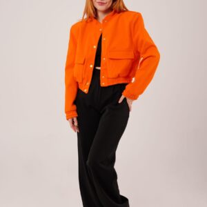 Gold Buttoned Cashmere Bomber Jacket - Brand: Lustrin - Women & Kids, Baby Clothes Wholesale - TheBS Women