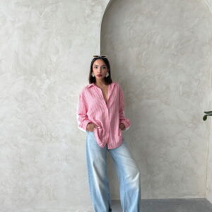 Striped Linen Shirt - Multicolor - Brand: Topshow - Women & Kids, Baby Clothes Wholesale - TheBS Women