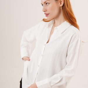 Silver Striped ButtonedWholesale Shirt - Brand: Lustrin - Women & Kids, Baby Clothes Wholesale - TheBS Women