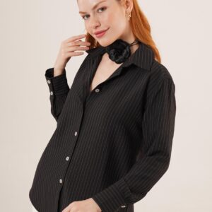 Slim Line Detailed WholesaleShirt - Brand: Lustrin - Women & Kids, Baby Clothes Wholesale - TheBS Women