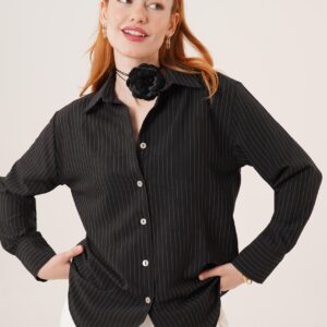 Slim Line Detailed WholesaleShirt - Brand: Lustrin - Women & Kids, Baby Clothes Wholesale - TheBS Women