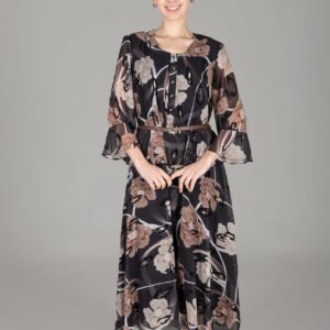 Round Neck Empirme Dress - Multicolor - Brand: GUMANIZE - Women & Kids, Baby Clothes Wholesale - TheBS Women