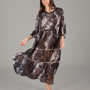 Round Neck Ruffle Burning Velvet Dress - Multicolor - Brand: GUMANIZE - Women & Kids, Baby Clothes Wholesale - TheBS Women