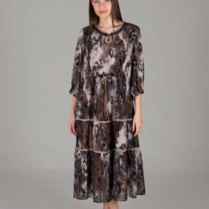 Round Neck Ruffle Burning Velvet Dress - Multicolor - Brand: GUMANIZE - Women & Kids, Baby Clothes Wholesale - TheBS Women