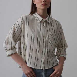 Striped Short Shirt - Multicolor - Brand: Reyon - Women & Kids, Baby Clothes Wholesale - TheBS Women