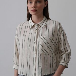 Striped Short Shirt - Multicolor - Brand: Reyon - Women & Kids, Baby Clothes Wholesale - TheBS Women