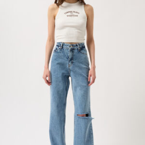 Laser Cut Wide Leg Jean - Brand: Black Fashion - Women & Kids, Baby Clothes Wholesale - TheBS Women