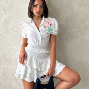Chest Floral Linen Shirt - Brand: Topshow - Women & Kids, Baby Clothes Wholesale - TheBS Women