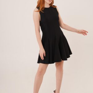 Wholesale Black Mini Dress With Zero Sleeve Pleated - Brand: Lustrin - Women & Kids, Baby Clothes Wholesale - TheBS Women