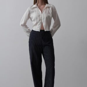 Half-Elastic Waist Palazzo Pants - Navy - Brand: Reyon - Women & Kids, Baby Clothes Wholesale - TheBS Women