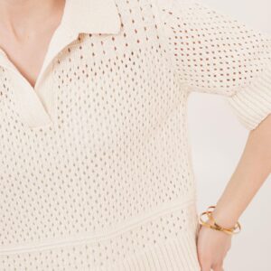 Polo Neck OpenworkWholesale Blouse - Brand: Lustrin - Women & Kids, Baby Clothes Wholesale - TheBS Women