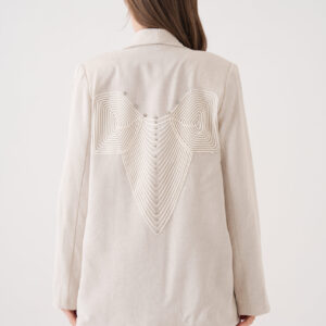 Natur Back Lace Accessory And Stone Detailed Linen Jacket 29075 - Brand: First Angels - Women & Kids, Baby Clothes Wholesale - TheBS Women