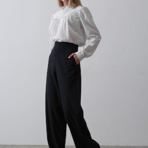 Half-Elastic Waist Palazzo Pants - Navy - Brand: Reyon - Women & Kids, Baby Clothes Wholesale - TheBS Women