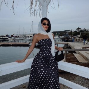 Tara Polka Dot Long Dress - Brand: EYYO ATELIER - Women & Kids, Baby Clothes Wholesale - TheBS Women