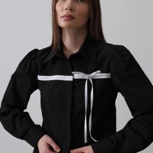 Front Contrast Bow Shirt - Brand: Reyon - Women & Kids, Baby Clothes Wholesale - TheBS Women