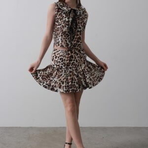 Leopard Print Mini Skirt - Multicolor - Brand: Reyon - Women & Kids, Baby Clothes Wholesale - TheBS Women