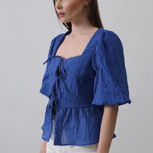 Square Collar Balloon Sleeve Blouse - Brand: Reyon - Women & Kids, Baby Clothes Wholesale - TheBS Women