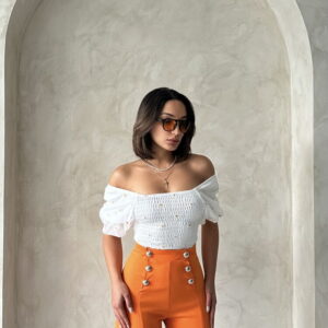 Gipe Detailed Patterned Chiffon Wholesale Blouse - Brand: Topshow - Women & Kids, Baby Clothes Wholesale - TheBS Women