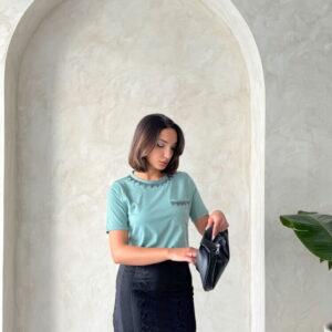 Çağla Stone Chain Detailed Wholesale T-Shirt - Brand: Topshow - Women & Kids, Baby Clothes Wholesale - TheBS Women