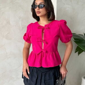 Front Tie Poplin Wholesale Blouse - Brand: Topshow - Women & Kids, Baby Clothes Wholesale - TheBS Women