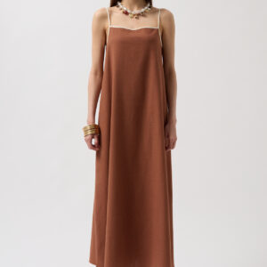 Stripe Detail Linen Maxi Dress - Brand: Black Fashion - Women & Kids, Baby Clothes Wholesale - TheBS Women