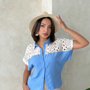 Raw Blouse With Chest - Blue - Brand: Topshow - Women & Kids, Baby Clothes Wholesale - TheBS Women
