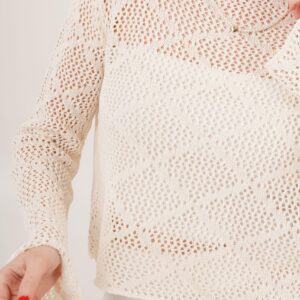 Boat Neck Ruffle Sleeve Detailed Openwork WholesaleBlouse - Brand: Lustrin - Women & Kids, Baby Clothes Wholesale - TheBS Women