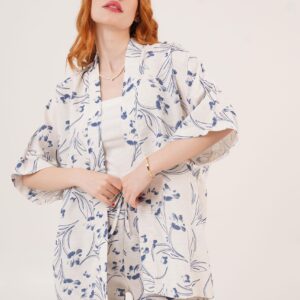 Wholesale Ecru Double Suit With Blue Floral Pattern - Brand: Lustrin - Women & Kids, Baby Clothes Wholesale - TheBS Women