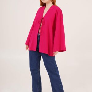 Front Tie Up Detailed Spanish Sleeve WholesaleTunic - Brand: Lustrin - Women & Kids, Baby Clothes Wholesale - TheBS Women