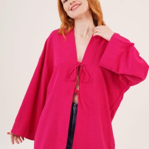 Front Tie Up Detailed Spanish Sleeve WholesaleTunic - Brand: Lustrin - Women & Kids, Baby Clothes Wholesale - TheBS Women