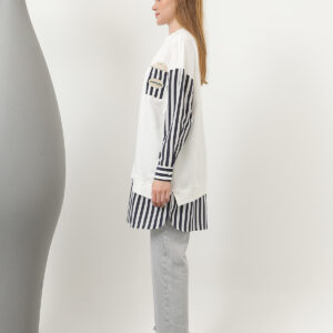 Women's Front Pop Corn Printed And Beaded Embroidered Line Garnish Tunic - Brand: Puane - Women & Kids, Baby Clothes Wholesale - TheBS Women