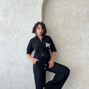 Butterfly Detailed Pleated Shirt - Brand: Topshow - Women & Kids, Baby Clothes Wholesale - TheBS Women