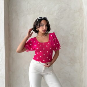 Gipe Detailed Patterned Chiffon Wholesale Blouse - Brand: Topshow - Women & Kids, Baby Clothes Wholesale - TheBS Women