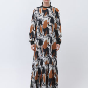 Women's Collar Ribbed Patterned Dress - Brand: Puane - Women & Kids, Baby Clothes Wholesale - TheBS Women