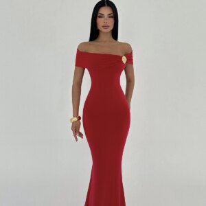 Brooch Detail Dress - Brand: EYYO ATELIER - Women & Kids, Baby Clothes Wholesale - TheBS Women