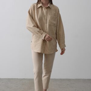 Striped Single Pocket Shirt - Brand: Reyon - Women & Kids, Baby Clothes Wholesale - TheBS Women