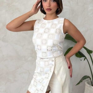 Raw Sleeveless Checkered Blouse - Brand: Topshow - Women & Kids, Baby Clothes Wholesale - TheBS Women