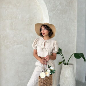 Embroidered Front Tie Blouse - Brand: Topshow - Women & Kids, Baby Clothes Wholesale - TheBS Women