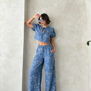 Embroidered Front Tie Blouse - Dark - Brand: Topshow - Women & Kids, Baby Clothes Wholesale - TheBS Women