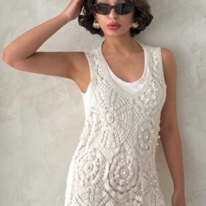 Pearl Lace Detailed Raw T-Shirt - Stone - Brand: Topshow - Women & Kids, Baby Clothes Wholesale - TheBS Women