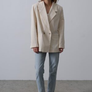 Oversize Blazer Jacket - Stone - Brand: Reyon - Women & Kids, Baby Clothes Wholesale - TheBS Women