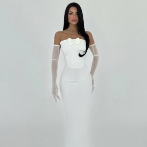 Bow Detail Glove Dress - Brand: EYYO ATELIER - Women & Kids, Baby Clothes Wholesale - TheBS Women