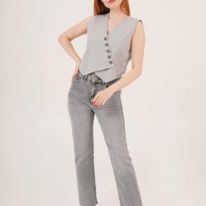 Triangle Cut WholesaleVest With V Neck Buttons - Brand: Lustrin - Women & Kids, Baby Clothes Wholesale - TheBS Women