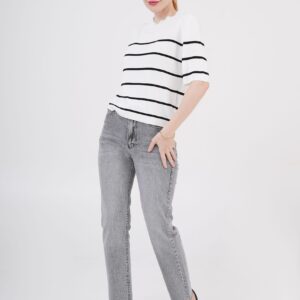 Striped Short SleeveWholesale Blouse - Brand: Lustrin - Women & Kids, Baby Clothes Wholesale - TheBS Women