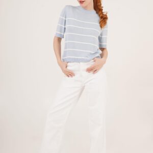 Striped Short Sleeve BabyWholesale Blouse - Brand: Lustrin - Women & Kids, Baby Clothes Wholesale - TheBS Women