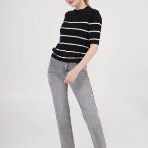 Striped Short SleeveWholesale Blouse - Brand: Lustrin - Women & Kids, Baby Clothes Wholesale - TheBS Women