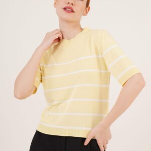 Striped Short SleeveWholesale Blouse - Brand: Lustrin - Women & Kids, Baby Clothes Wholesale - TheBS Women