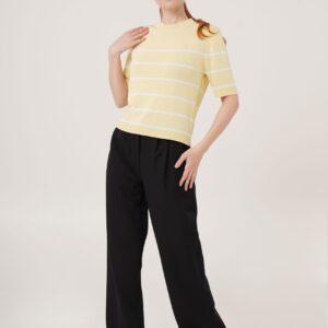 Striped Short SleeveWholesale Blouse - Brand: Lustrin - Women & Kids, Baby Clothes Wholesale - TheBS Women